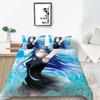 3D Animation Bishōjo Bedding Set, Curtilage Male Room Duvet Cover 2/3 Pieces, Anime Beautiful Woman DE135 * 200 Full Size Soft Home Decoration