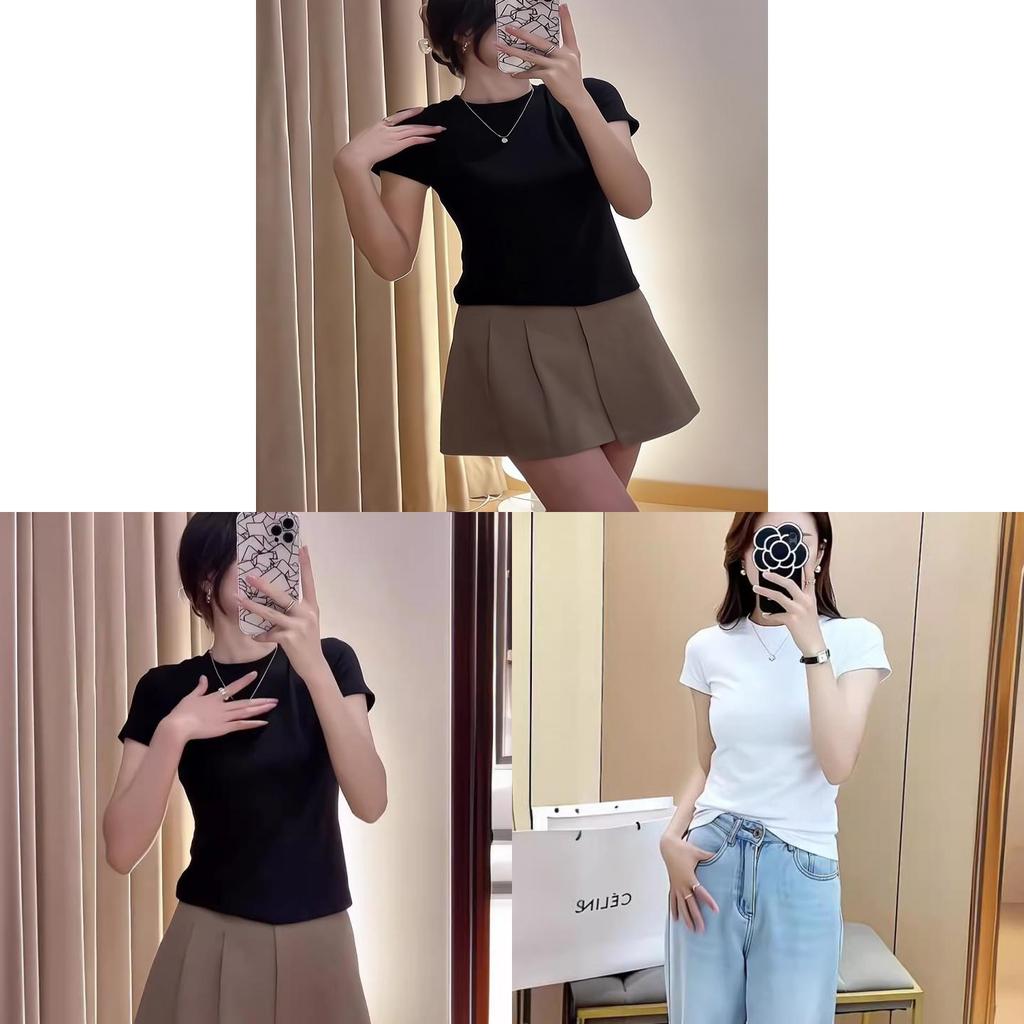 Short Sleeve T Shirt For Women With Slim Fit Cotton Blend Casual Summer Top