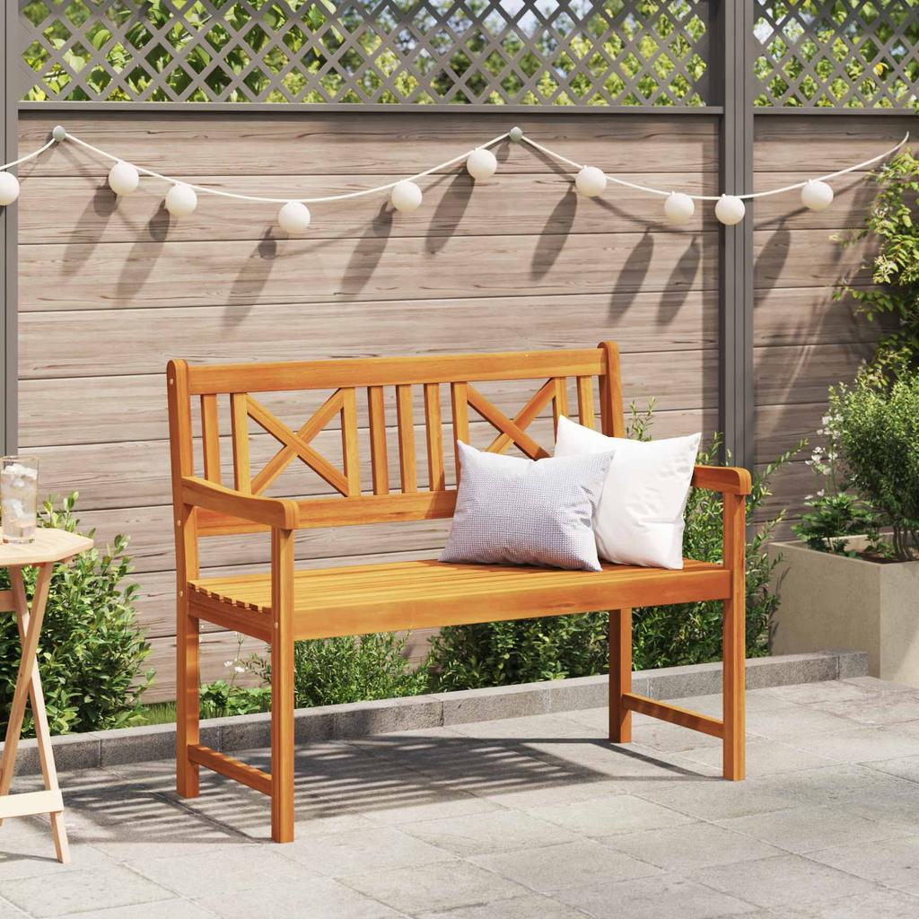 Outdoor Bench Natural 110 X 56 X 90 Cm Solid Acacia Wood