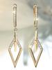 White Zircon Stone Hoop Earrings Luxury Female Gold Color Wedding Jewelry For Women