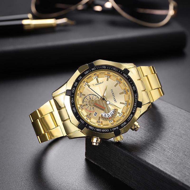 Men's Korean Large Dial High-End Quartz Calendar Watch