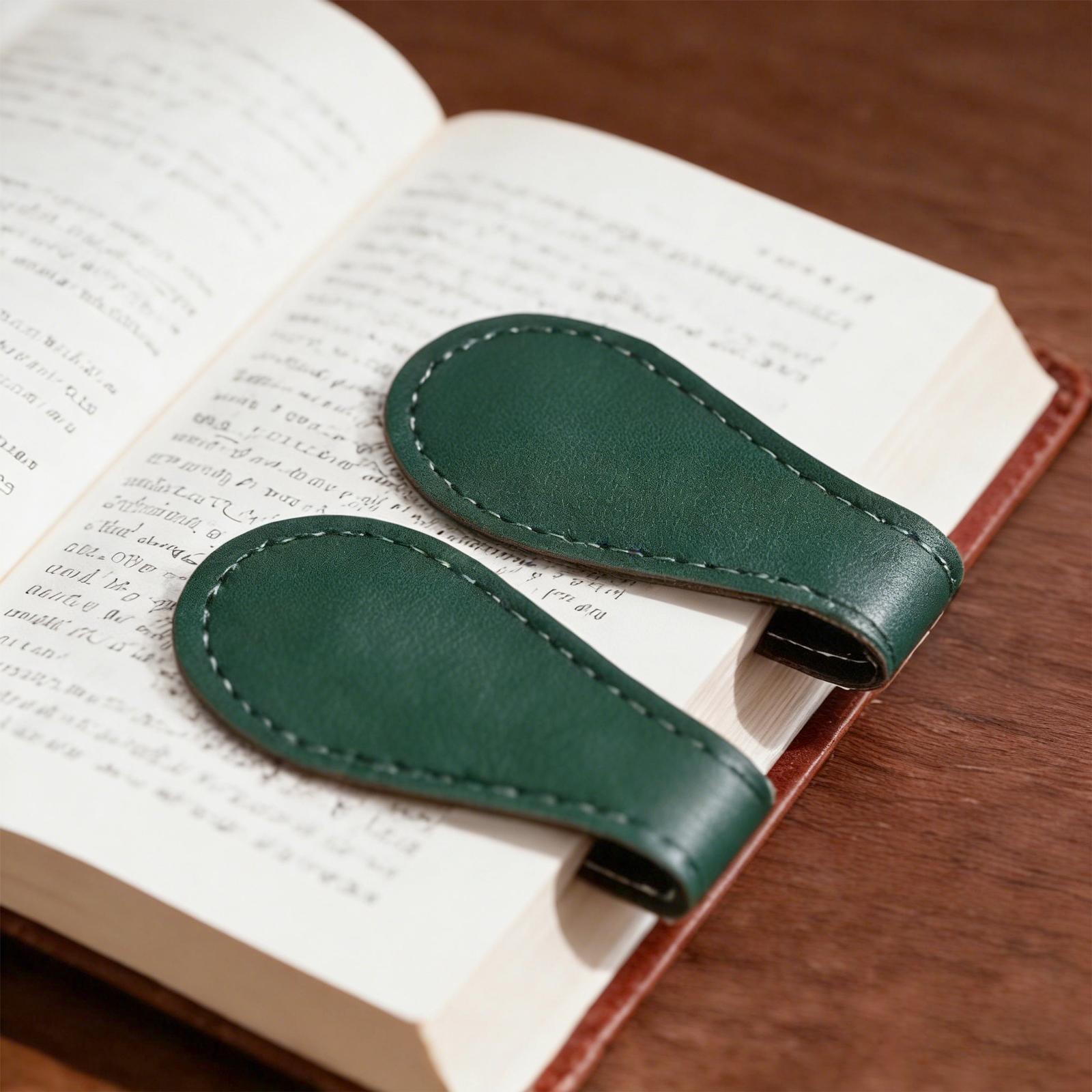Retro Magnetic Leather Bookmark, Double-ended Positioning Leather Magnetic Bookmark, Bookmark Accessory One Size