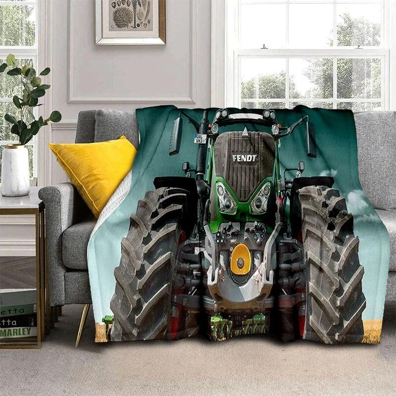 3D Retro Car Tractor Truck Series HD Blanket,Soft Throw Blanket for Home Bedroom Bed Sofa Picnic Travel Office Cover Blanket Kid