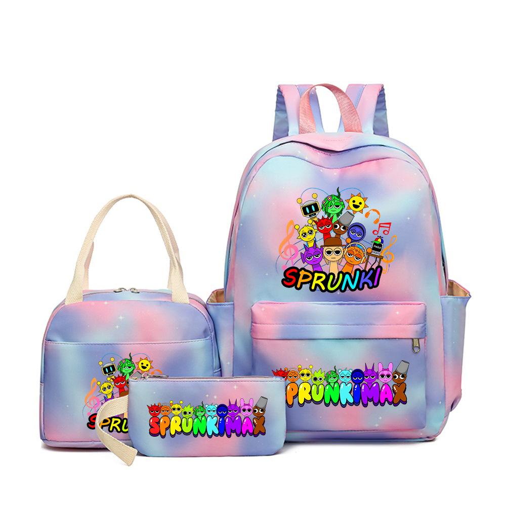 Rhythm box sprunki peripheral schoolbag boys and girls schoolbag primary school junior high school students backpack D