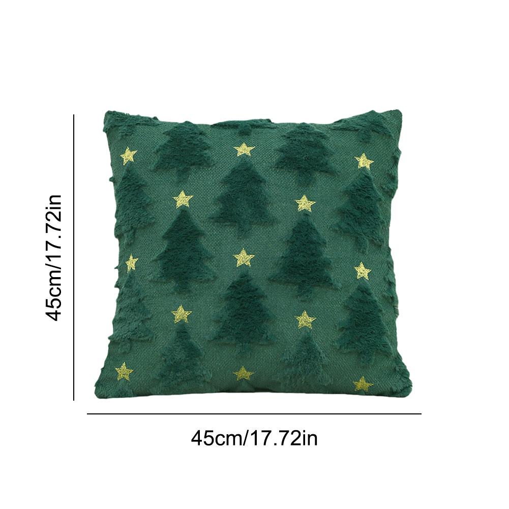 45X45cm Christmas Cushion Cover Xmas Tree Throw Pillow Cover Fall Winter Decorative Soft Pillowcase for Festive Couch Pillow