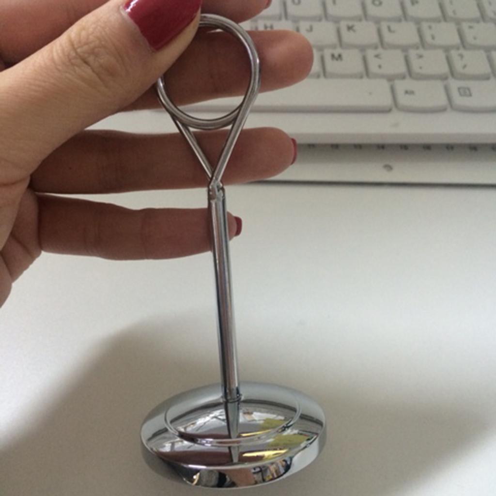 Hotel Stainless Steel Table Place Card Holder Number Stand 25cm