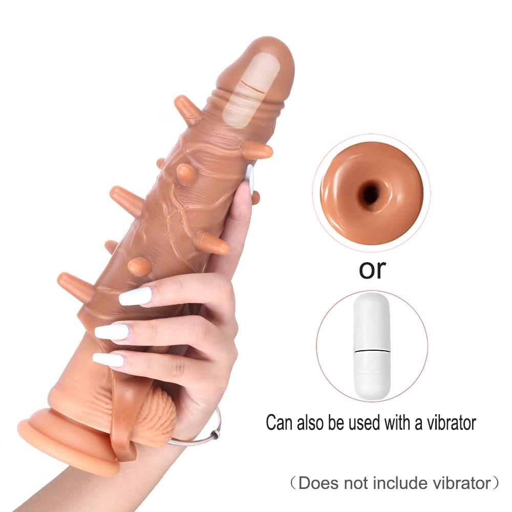 MoDi Men Large Penis Extender Sleeve Reusable Penis Delay Sleeve Dick for Male Dildo Enlargers Sex Toys