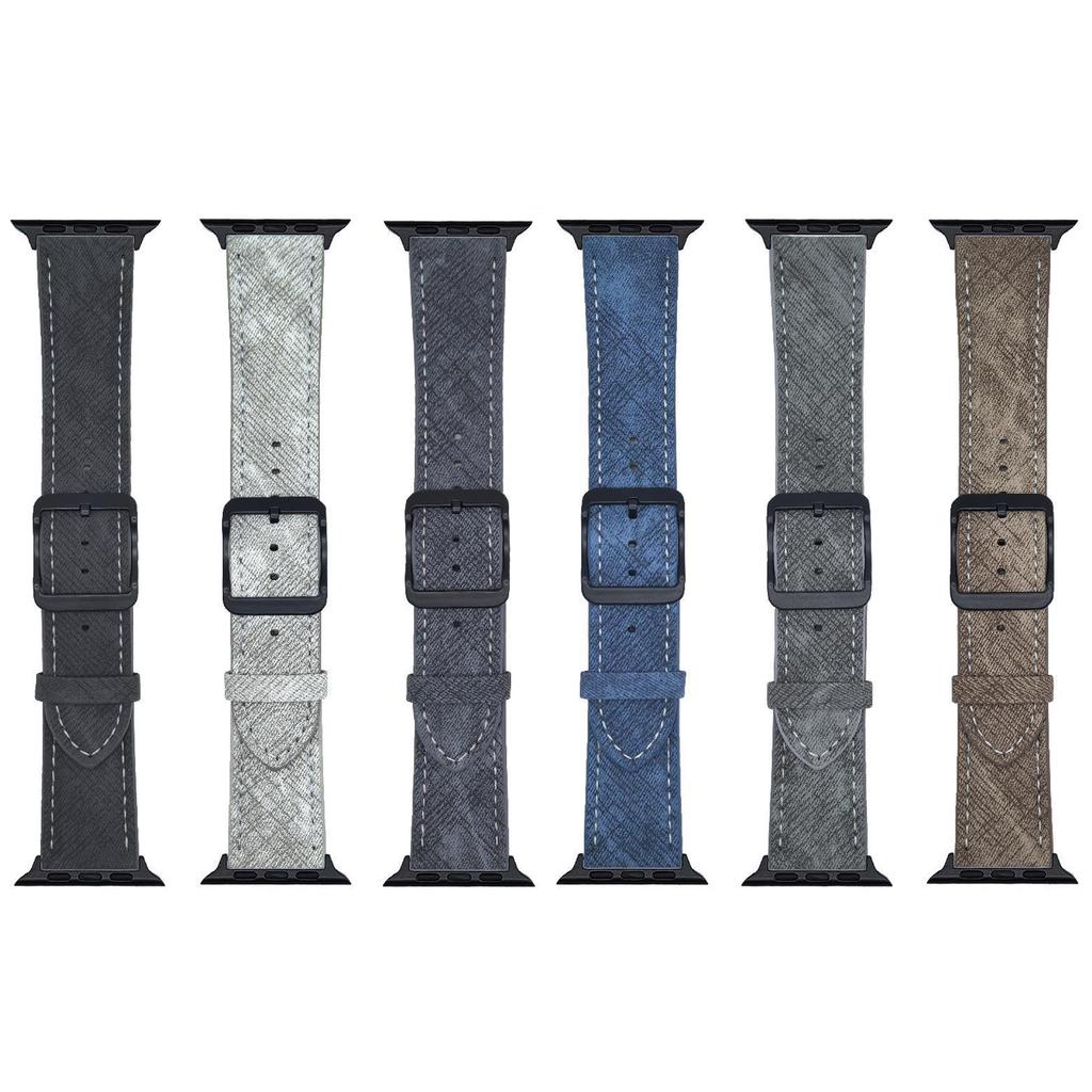 Double Loop Buckle Leather Band For Apple Watch Series 10 9 8 7 SE 6 5 4 3 2 1 42mm 41mm 40mm 38mm Watch Bands Strap