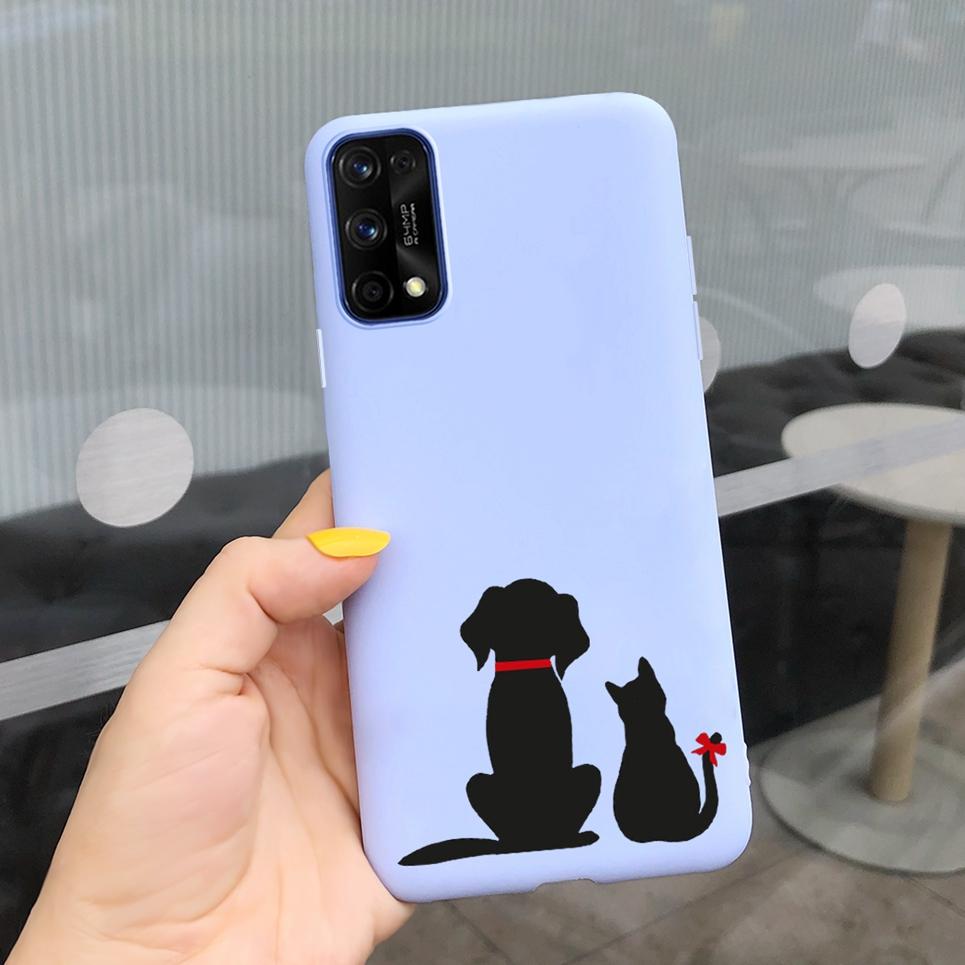 Couple Outfit Phone Case For OPPO Realme 6 Realme 7 Pro Case Cute Cat Soft Back Cover For Realme 6 Pro 7 Protective Bumper Cover