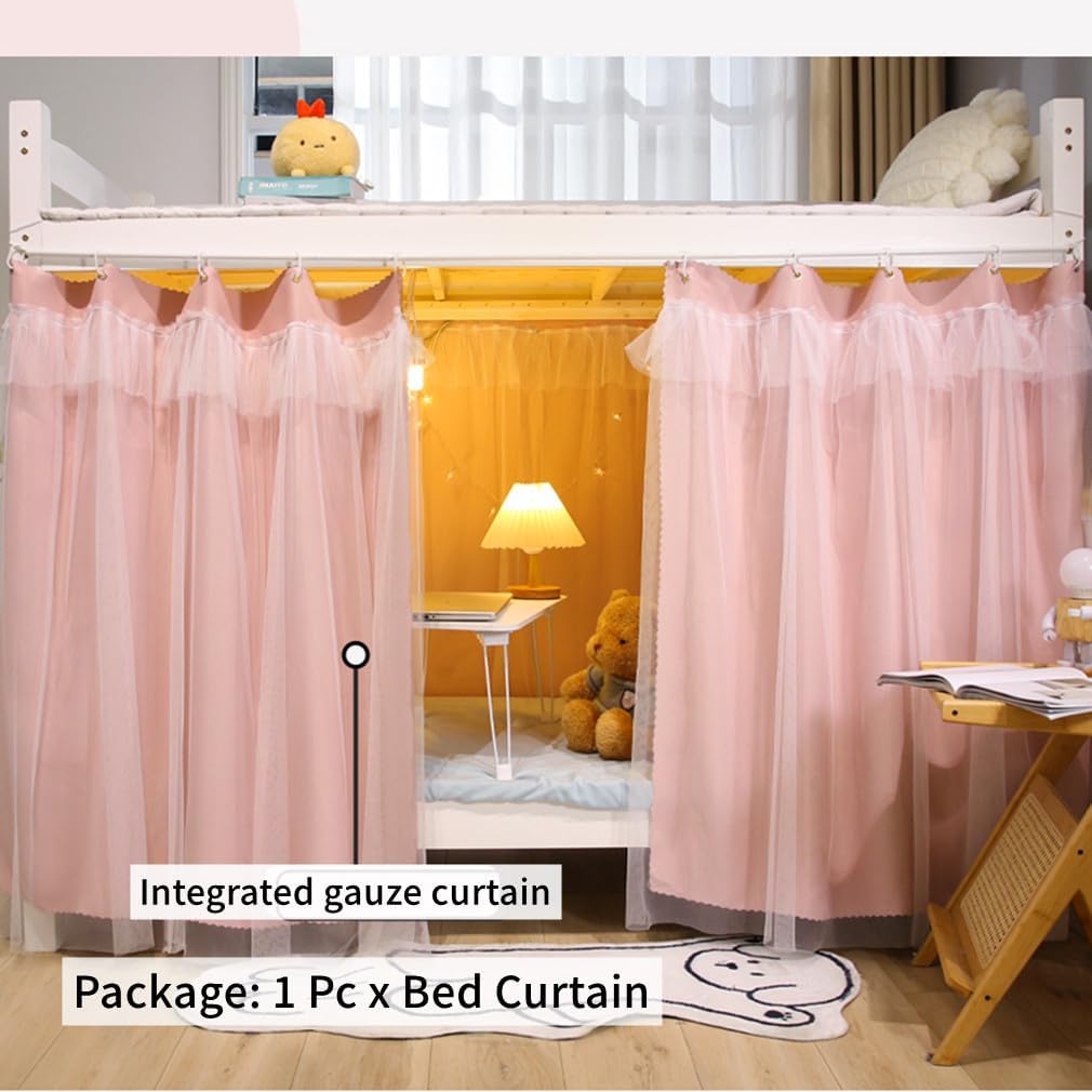 Dorm Home Bunk Bed Curtain Cloth Solid Thicken Bed Canopy Students Privacy Bed Shading Curtain Tent Lightproof Breathable Blackout Bedding Canopy