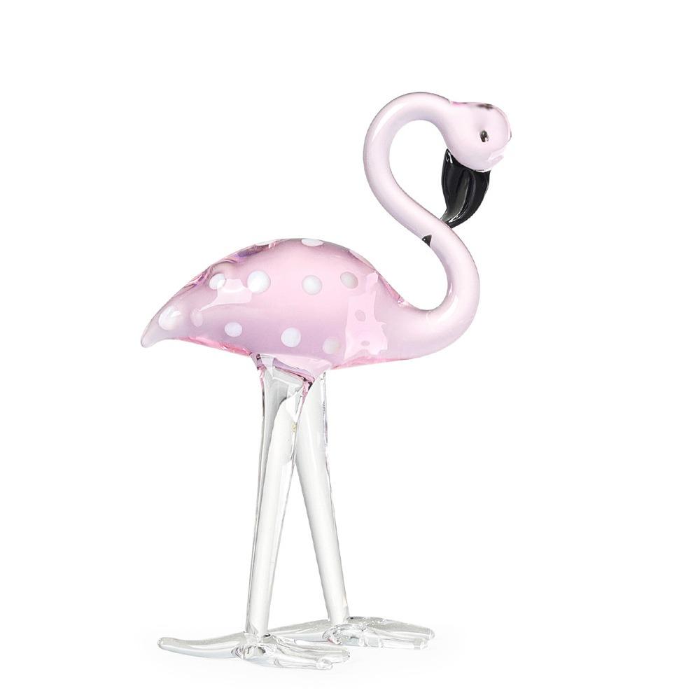 

Cartoon Simulated Pink Flamingo Handmade Art Animal Sculpture Glass Flamingo Figurines Desk Prop Style A