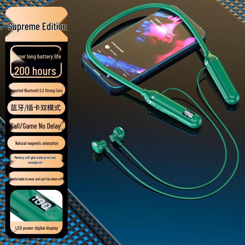 Neckband Wireless Sports Earphones with Digital Display and Large Capacity