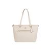 Gallery 32 Solid Color Metal Logo Crossgrain Leather Tote Bag Women Tote White 79608-IMCHK