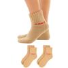 Hokaron Warm Full Round Sizes HKM03 Socks, Fleece-Lined, Pile, Thick, Toe, Short, Ankle, 24-26cm, 2-Pair, Unisex, Beige, (2-Pair Beige)