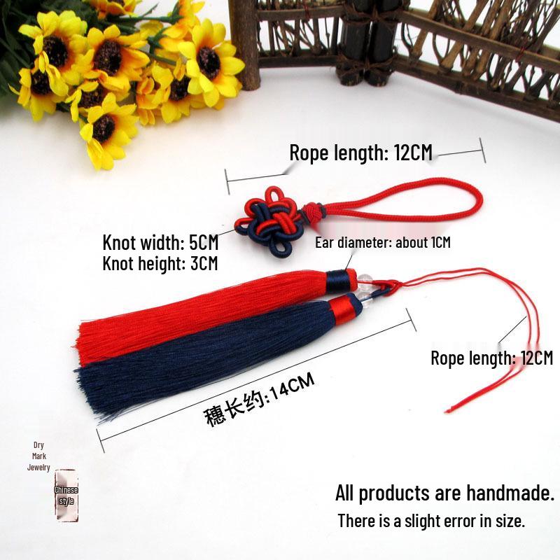 Pandantiv cu ciucure nod chinezesc bicolore pentru meșteșuguri DIY