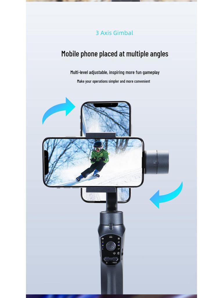 F10 PRO Handheld Gimbal Stabilizer for Mobile Phones – Anti-Shake, Three-Axis for Smooth Live Streaming and Vlogging.