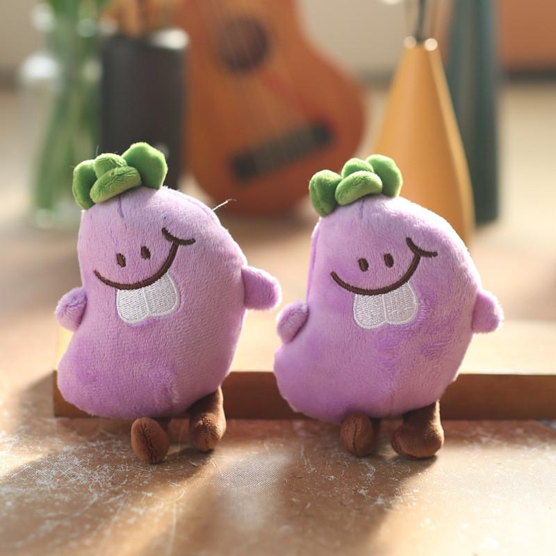 Eggplant Plush Keychain Toy Super Soft Pp Cotton Stuffed Vegetable For Girls Kids Gift