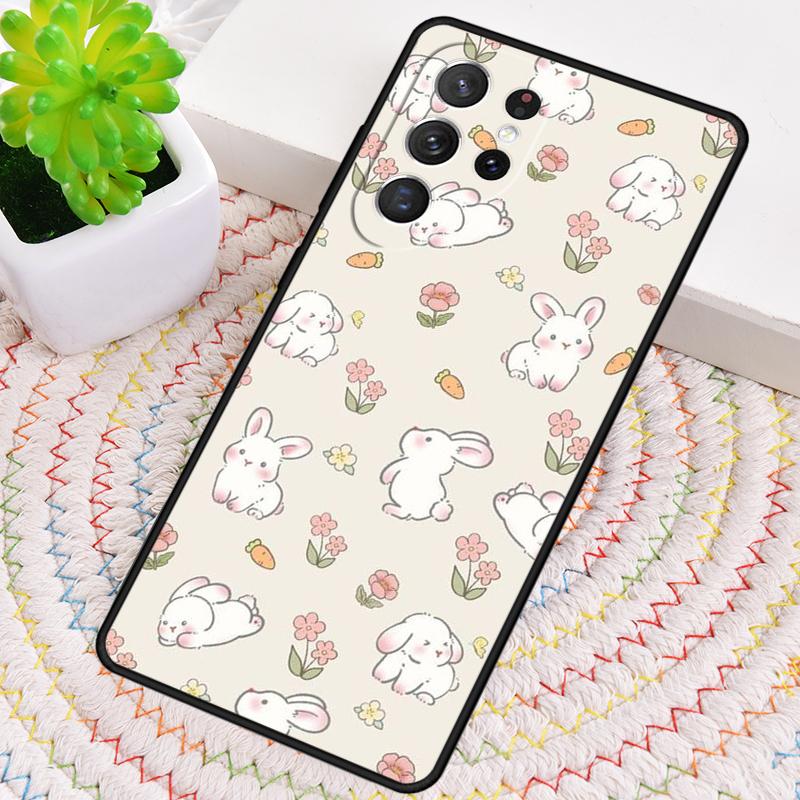 Cute Bunny Rabbit soft Phone Case for Samsung Galaxy note 10 pro S26 Ultra S23 S24 FE S25 S21 S22 PLUS shockproof Cove