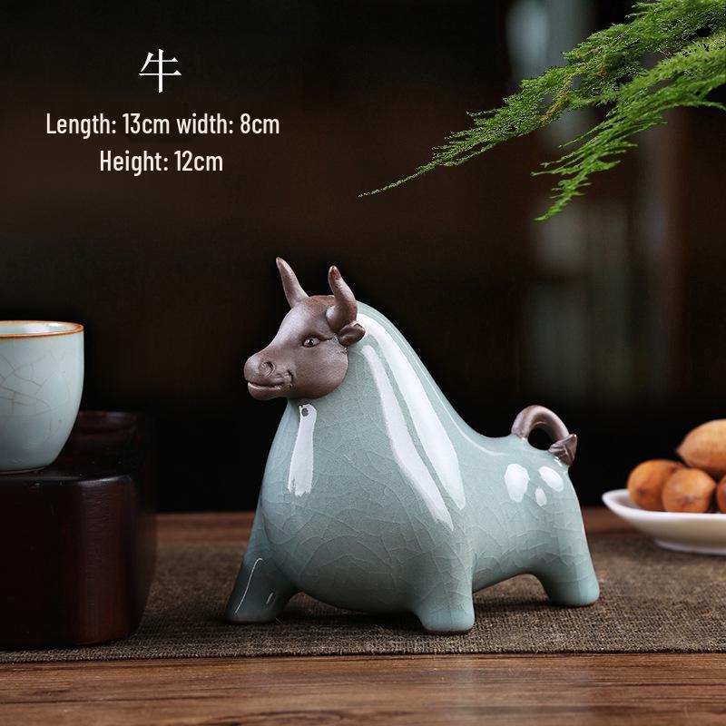 Dragon Zodiac Tea Pet: Purple Clay Lucky Charm Ornament for Tea Table