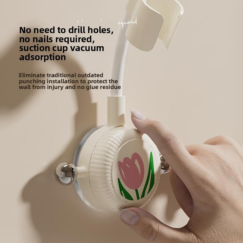 1-3 Shower Head Holders, Bathroom Non-Perforated Suction Cup Type Movable Shower Head Holder, 360° Adjustable Self-Adhesive