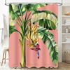Exotic Tropical Banana Plant Shower Curtain - Vibrant Leaf Design For Home Decor - Waterproof Bathroom Accessory Elevate Space
