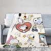 Snoopys Woodstock Velvet Throw Blanket Cartoon Blankets for Sofa Bedroom Super Warm Quilt,
