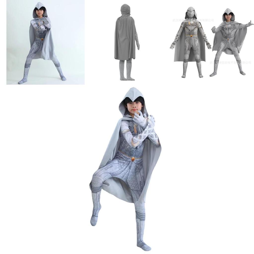 Costume da Supereroe Moon Knight Marvel per Bambini Tuta e Mantello Marc Specto