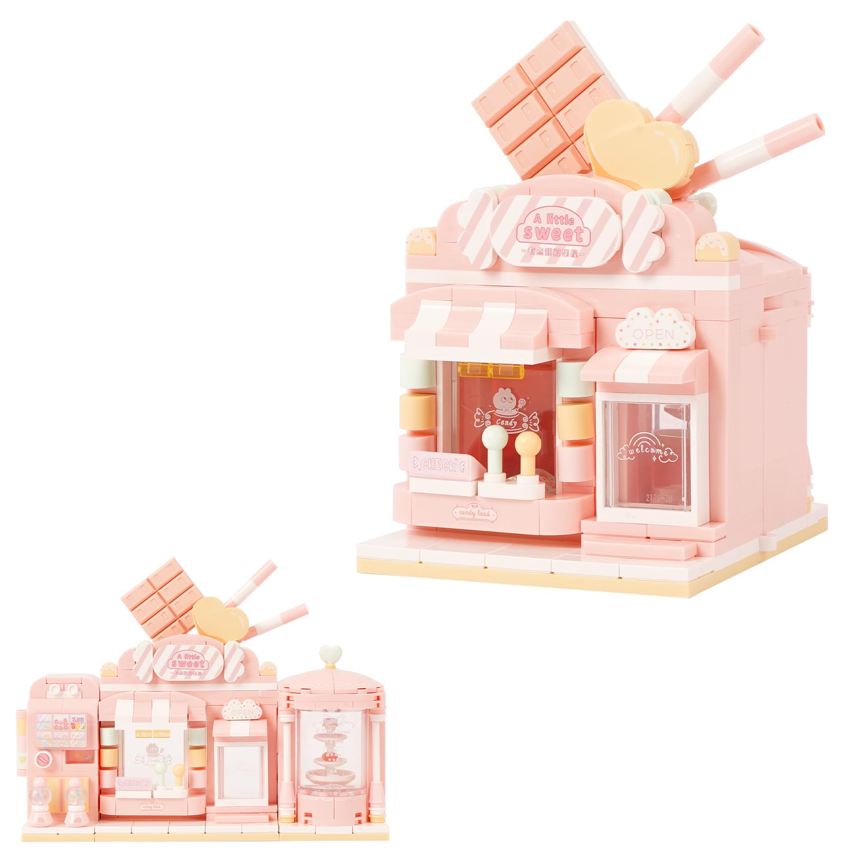 

Oichy Blocks Cute Shop Toy Block Set with Shiba Inu, Sweets, Bakery, and Cafe Designs, Creative Shop, Assembly Required, Perfect Gift for Kids and