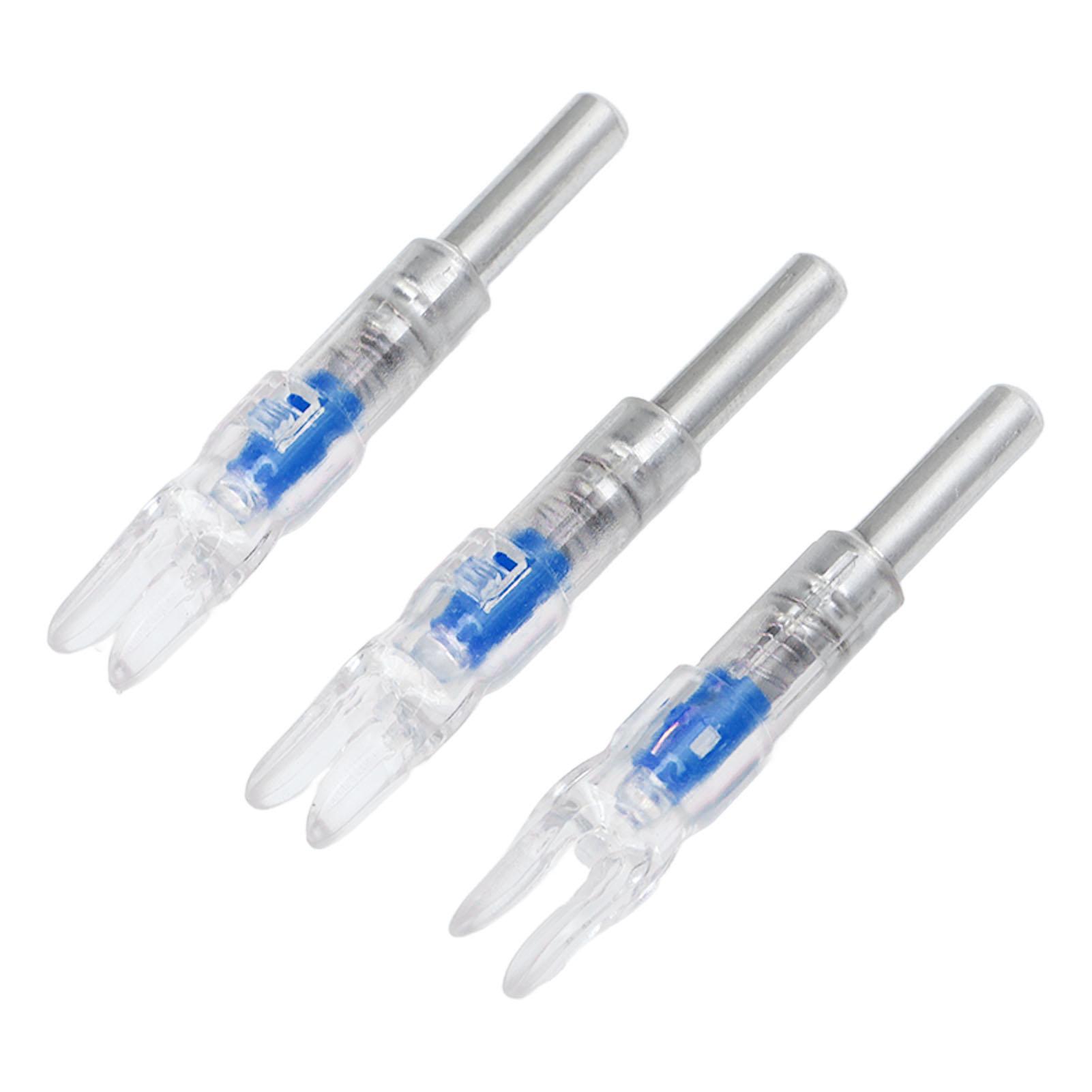 

3PCS Archery Lighted Nocks Plastic Automatic with Switch 6.2mm Inner Diameter Archery Nock Tail for Night Hunting Blue синій