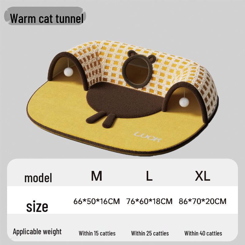 Cozy Cat Tunnel Bed: Warm, Secure Hideaway for All Seasons.