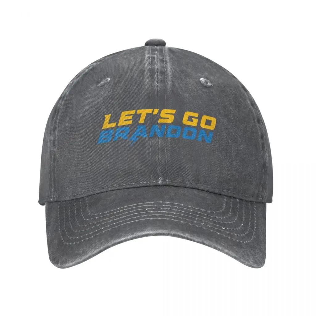 Vintage Let's Go Brandon Baseball Cap Unisex Distressed Denim Washed Sun Cap Outdoor Summer Unstructured Soft Hats Cap