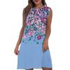 Women's Casual And Fashionable Round-neck Sleeveless Printing Mid Length Dress