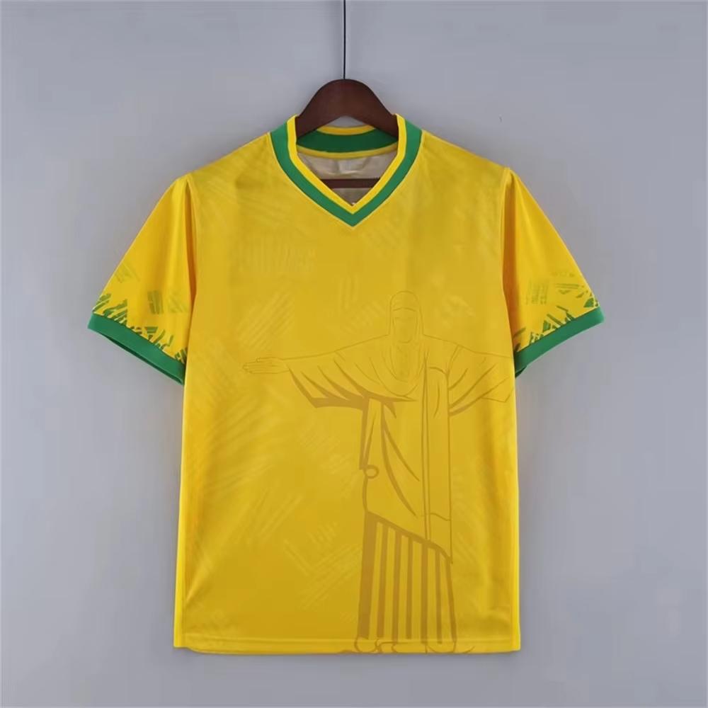 Sommer Fotball Treningstopp Brasil Spesialutgave Jesus Svart Grå Fotballdrakt Voksen Barn Utendørs Herre T-skjorter Hot Topp