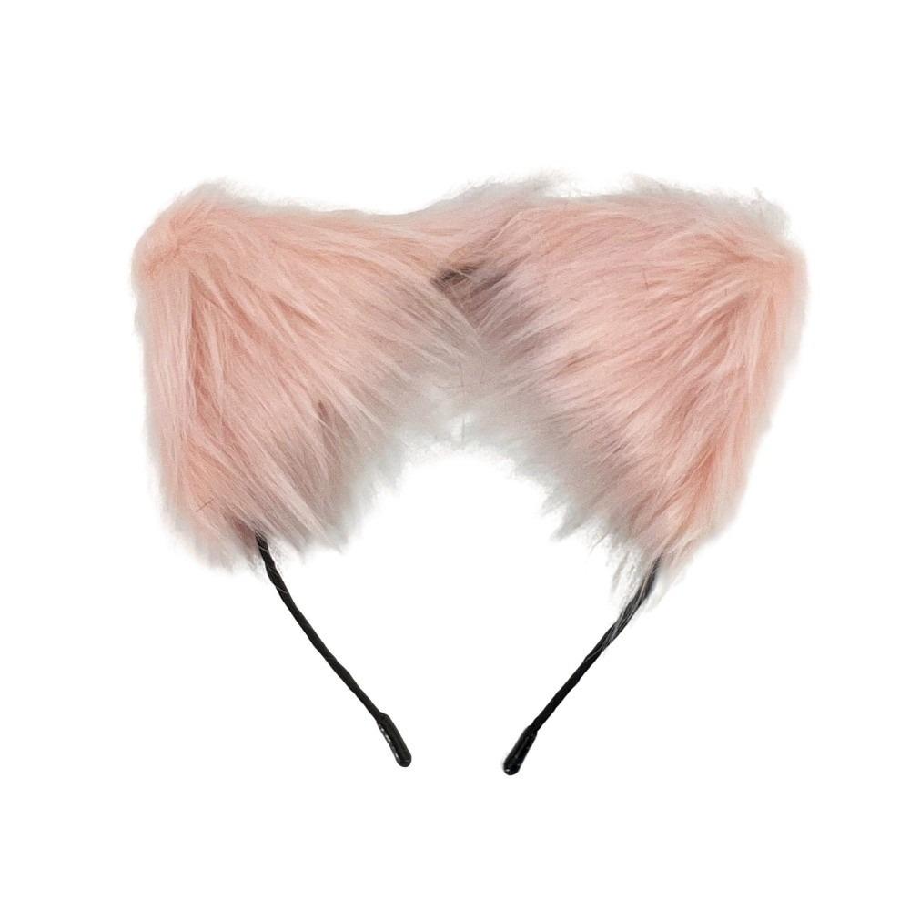 Furry Cat Ears Headband Artificial Cosplay Headband Cute Hair Accessories Photo розовый