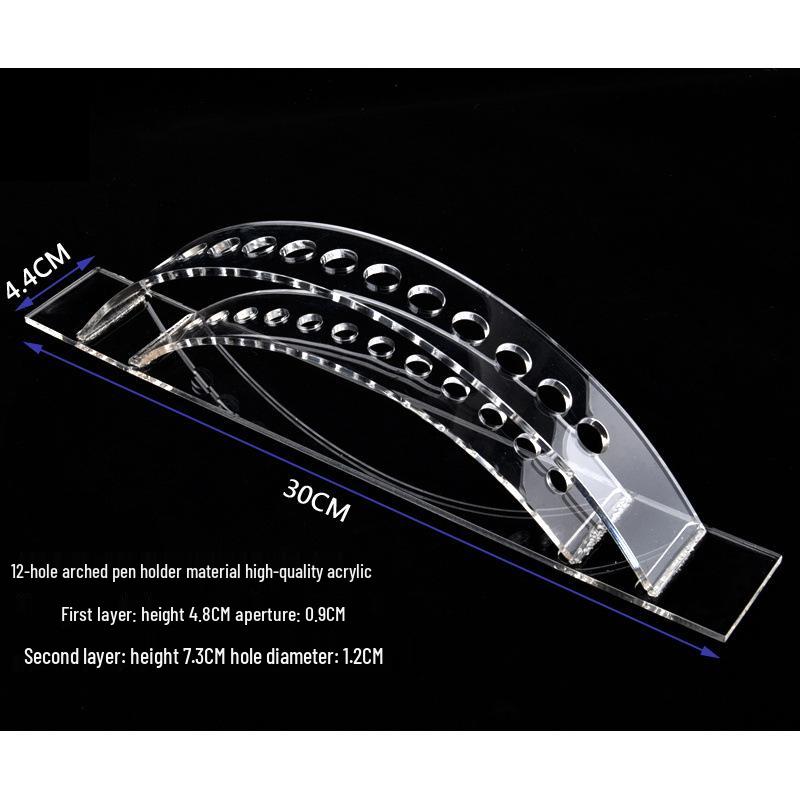 Transparent Acrylic Pen and Pencil Holder Display Rack for Stationery, Eyebrow Pencils, and Children's Hairpins.