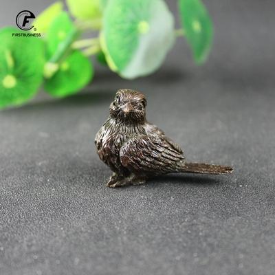 Kleine Spatzstatue, Metall, Messing, Teehaustier, Tischdekoration, Heimdekoration, Zubehör, Retro-Vogel, Tierfiguren, Miniaturen, Handwerk