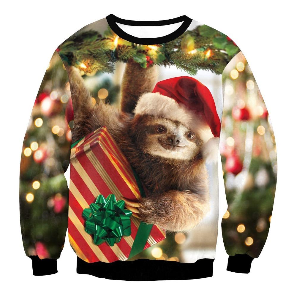 Autumn 3D Christmas Animals Printed Sweatshirts Fashionable Casual Sports Long Sleeved Men's and Women's Unisex Sweatshirts