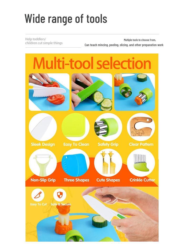 Children's Safety Knife & Cutting Board Set for Early Education