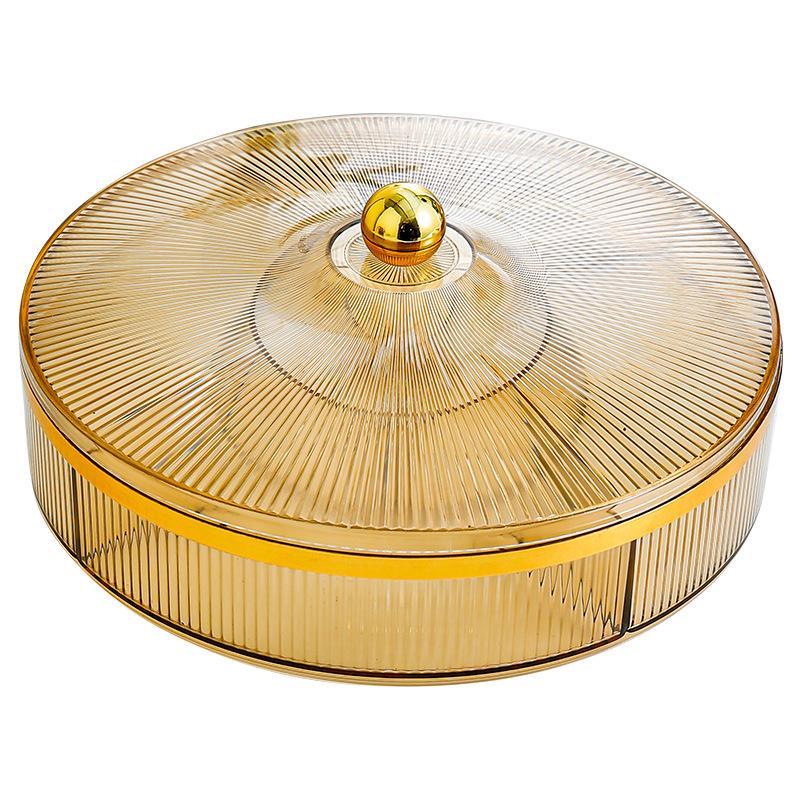 Elegant Multi-Compartment Snack Tray: Dried Fruit, Candy, and More for Living Room or Guest Reception.