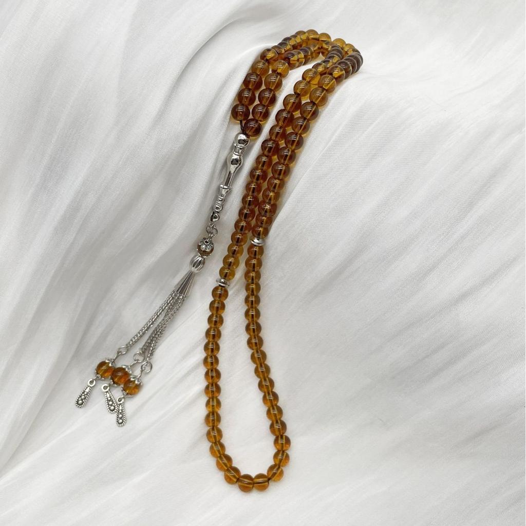 Handmade Glass Tasbih | Muslim Prayer Beads with Elegant Tassel | Daily Use Islamic Rosary & Fashion Spiritual Bracelet