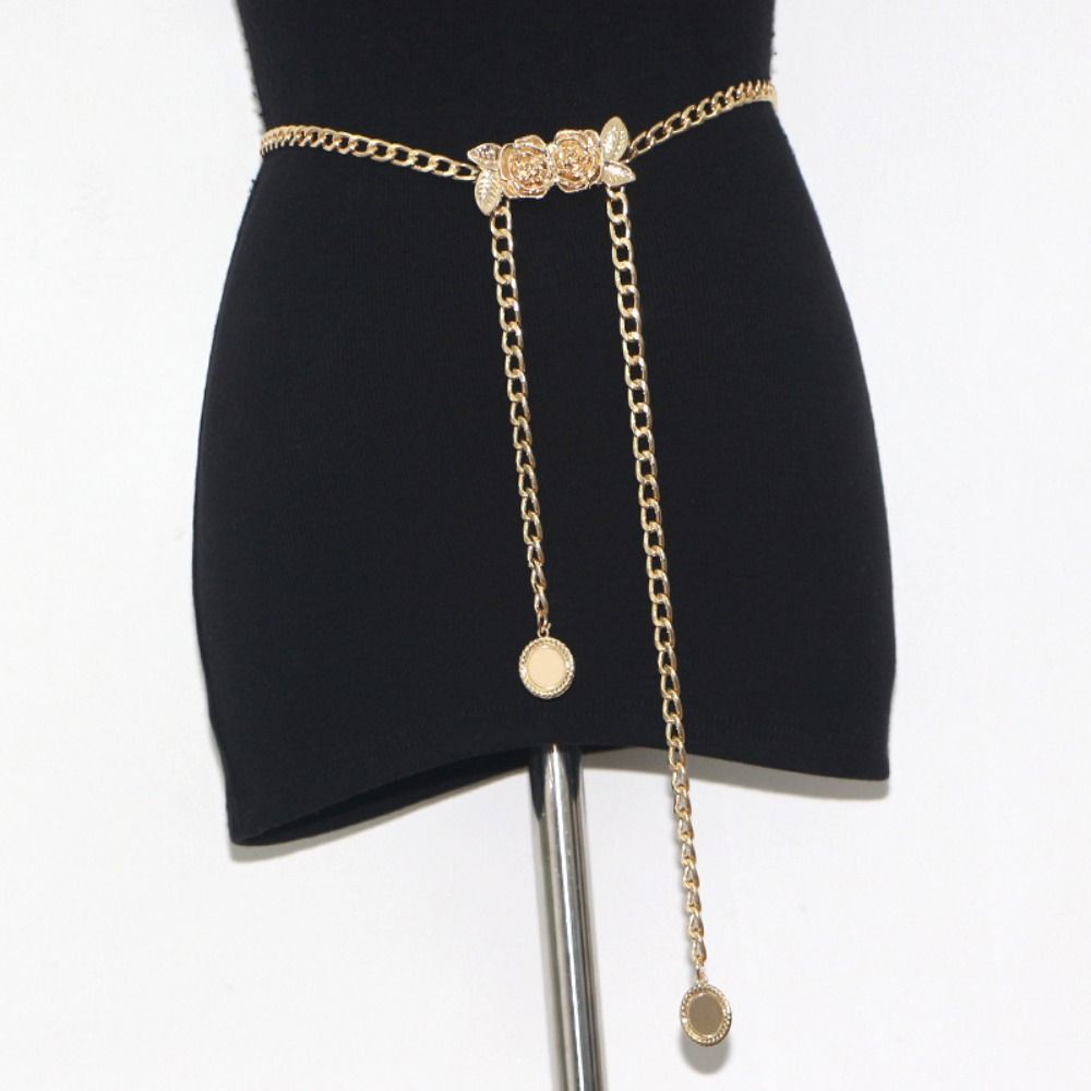 

Belly Belt Flower Waist Chain Gold Korean Waistband Sweet Metal Waist Belt Party