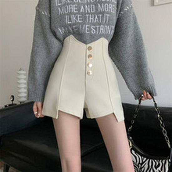 Pantaloni scurți negri cu talie înaltă și croi larg pentru femei - ținute slim, casual și versatile de primăvară/vară