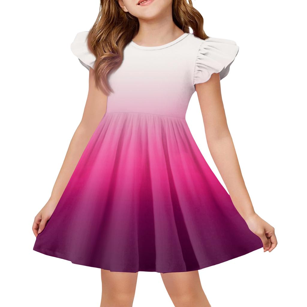 Girls' Summer Princess Dress , A,Line T,Shirt Dress Easter Day
