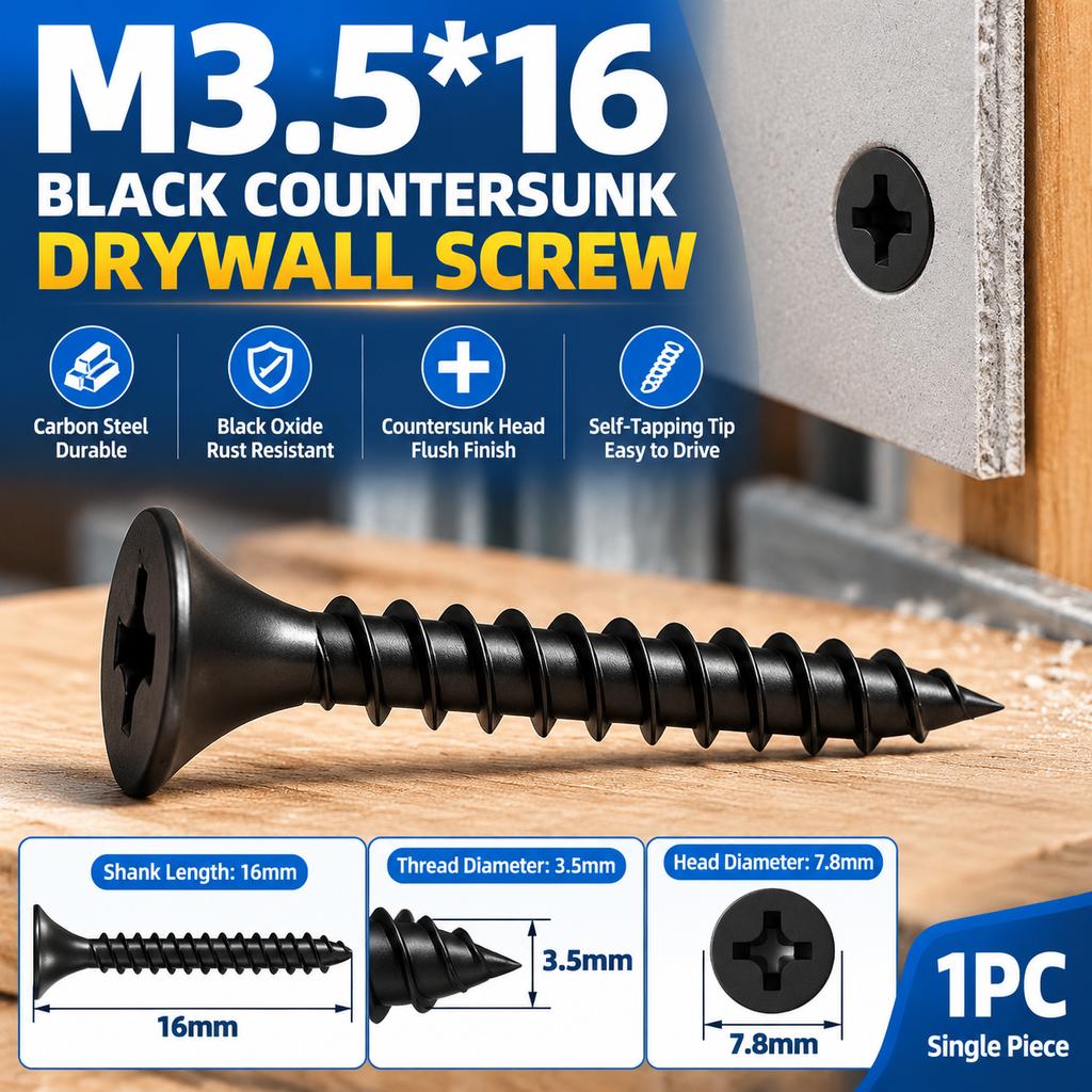 Carbon Steel Countersunk Cross Slot Drywall Screw M3.5*16