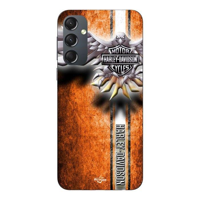 Coque de téléphone - MANIACASE - Samsung Galaxy A34 - Silicone - Noir - Motif Harley Davidson