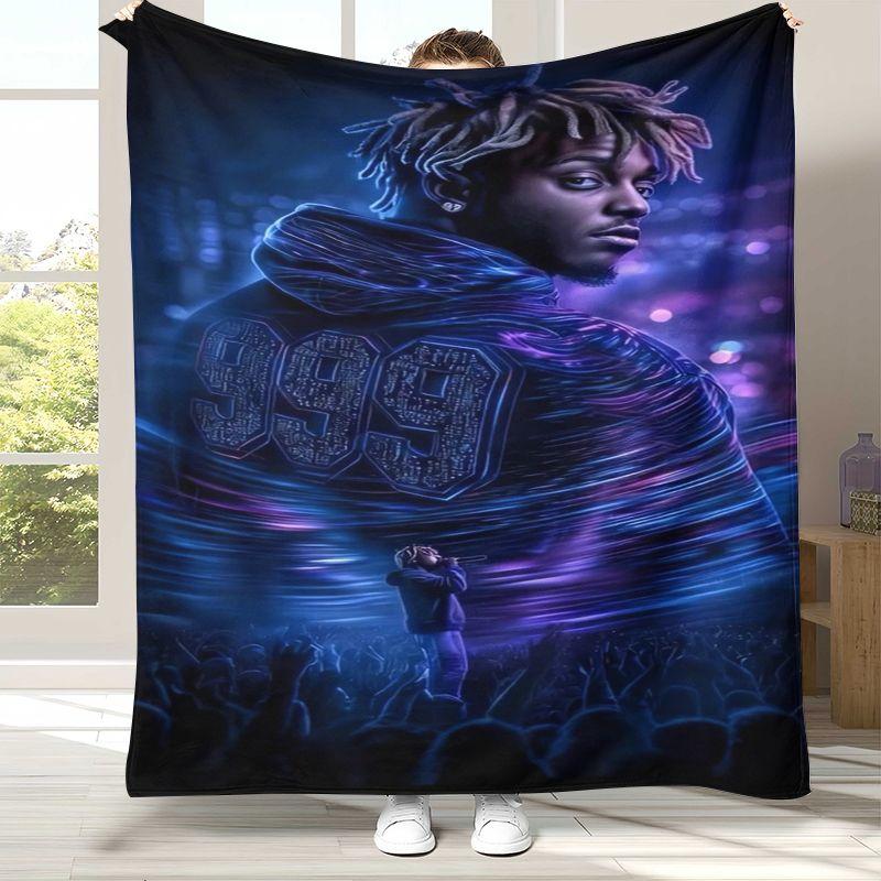Art Rapper HIP HOP Star Cartoon Flannel Blanket,Ultra Soft Plush Throw for Home Bedroom Bed Sofa Cover Office Camping Picnic