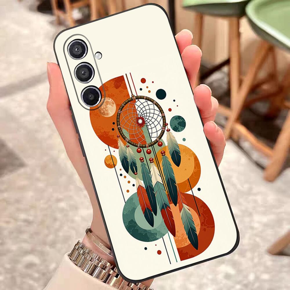 Beautiful Feather Dreamcatcher Phone Case For Samsung S25 Edge 24 23 22 21 20 Ultra Plus Fe Galaxy A54 53 34 25 16 Silicon Cover