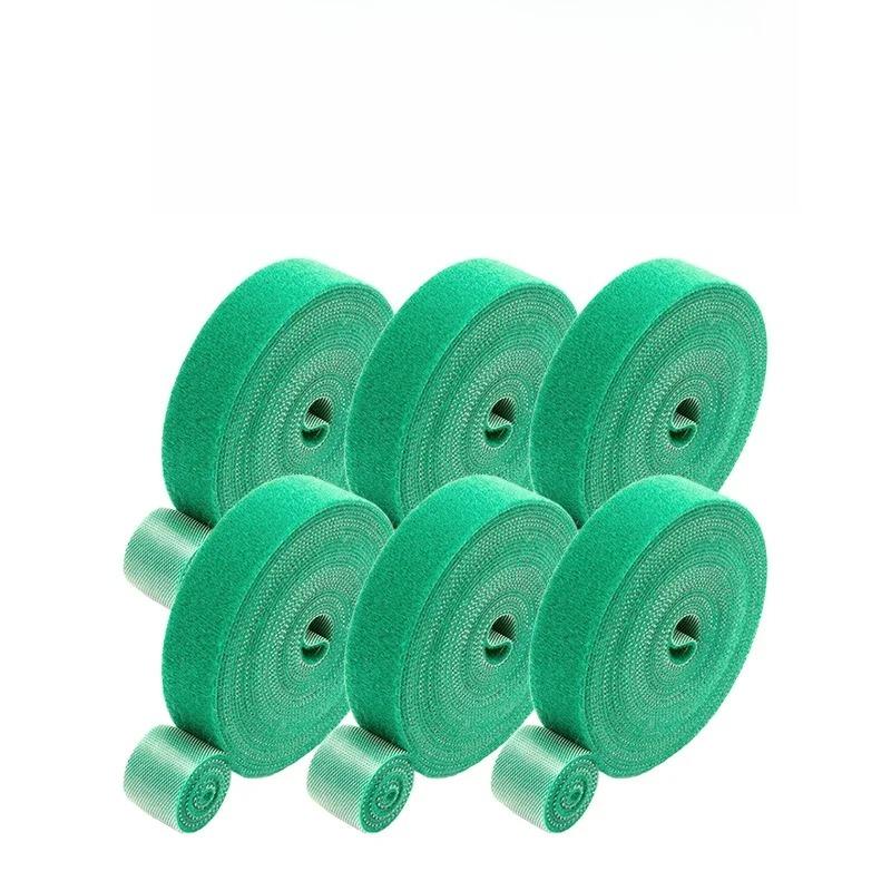 Autoadesivo Planta Nylon Cabo Braçadeira Verde Ajustável Plantas Gancho Loop Suporte Jardim Fio Bandagem Reutilizável Fixador Fita Tiras