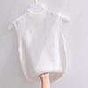 Summer Korean Solid Color Half Turtleneck Sleeveless Casual Knitted Vest For Women
