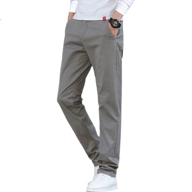 ROMON Casual Pants for Men, Spring Trousers, Loose Straight-Leg Business Versatile Men's Pants, Long Pants, Dark Gray, Size 36